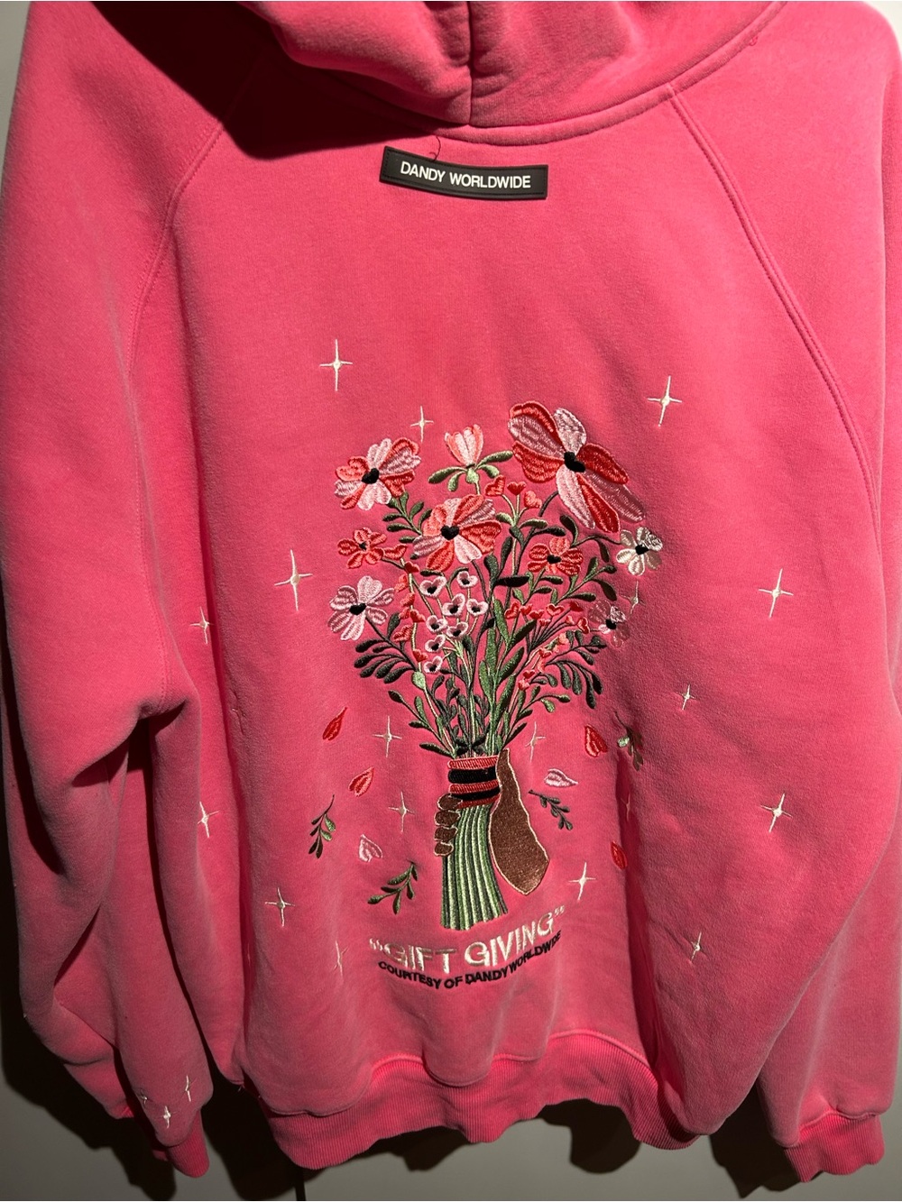 DANDY "Gift Giving" Oversized Lux Hoodie in Vintage Washed Pink - Picture 2 of 4